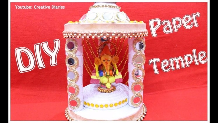 How to make Paper Temple at home I DIY Temple I Best out of waste I Creative Diaries