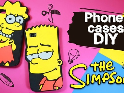 How to make PHONE CASES. Bart and Lisa Simpson DIY