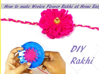 How to make Rakhi at home for kids | Loom Flower Tutorial | DIY