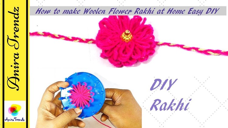 How to make Rakhi at home for kids | Loom Flower Tutorial | DIY