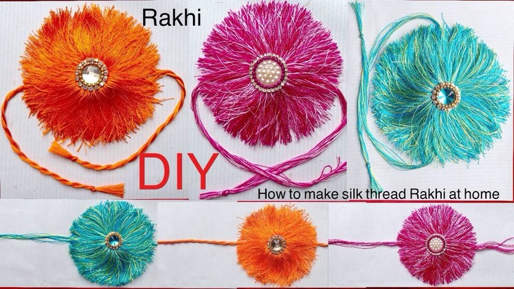 How to make rakhi | DIY : how to make silk thread rakhi at home | rakhi tutorial