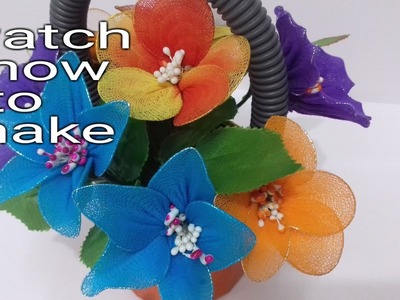 ???????? how to make Stocking flowers | nylon flowers making || flowers bouquet.