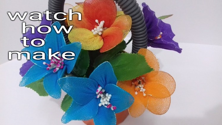 ???????? how to make Stocking flowers | nylon flowers making || flowers bouquet.