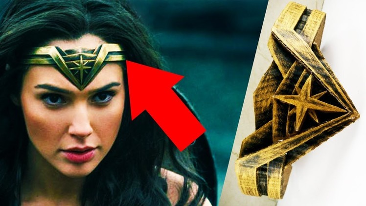 How to make WONDER WOMAN'S TIARA out of CARDBOARD JUSTICE LEAGUE diy at home easy for kids