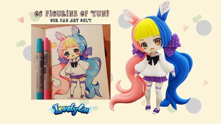 Lovely4u | VO5 | 8 Min double colored hair girl | DIY| Clay Tutorial | Yuniiho oc fan art