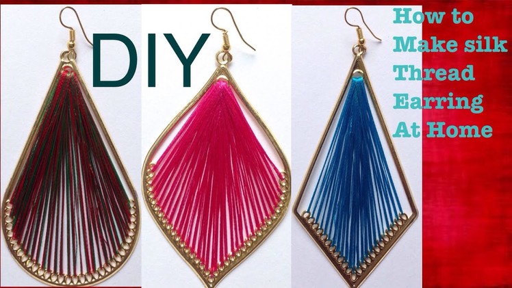 Making new design silk thread earrings tutorial - DIY !! How to make silk thread earrings at Home