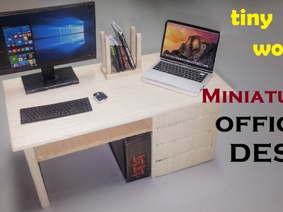 Miniature - How to Make Tini Office Desk Using Popsicle Sticks - Craft For Kid