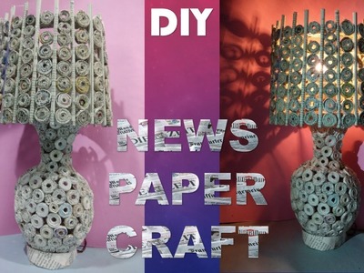 Newspaper craft  ideas || best out of waste || diy lamp