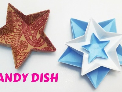 Origami Star Dish – Candy Dish Paper Bowl Easy Instructions – DIY Tutorial