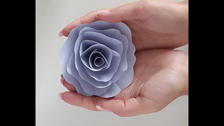 ♥ Paper flowers, ♥ Big Rose ♥ DIY tutorial easy for beginners