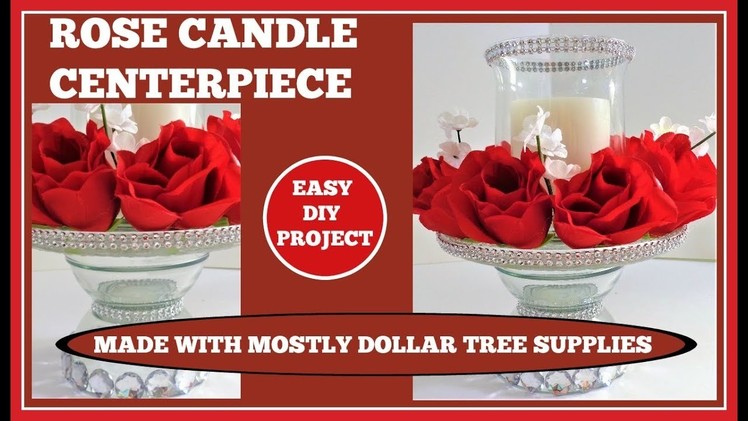 Rose Candle???? Wedding Centerpiece???? with lots of Bling DIY