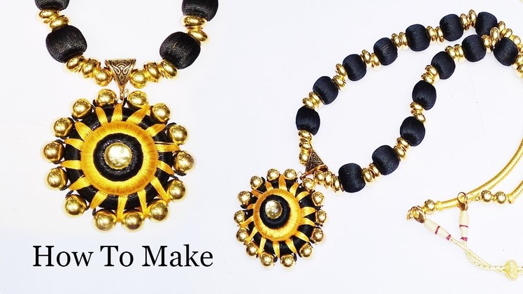 Silk thread beads necklace making Easy Tutorial simple Diy