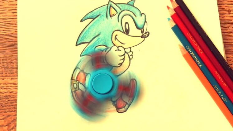 SONIC MANIA the HEDGEHOG Fidget Spinner how to draw DIY