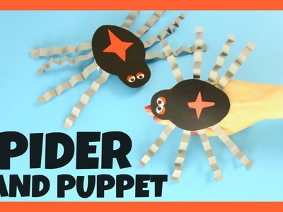 Spider Hand Puppet - paper craft for kids with template
