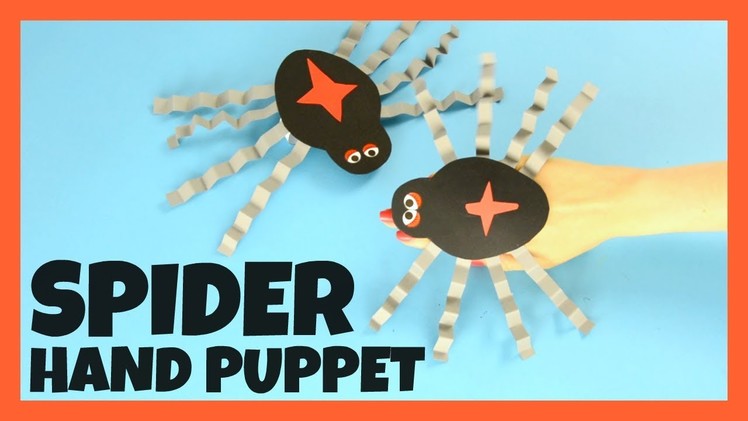 Spider Hand Puppet - paper craft for kids with template