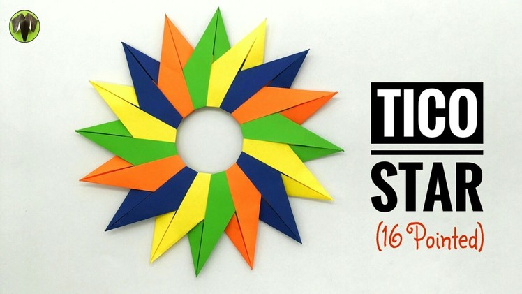 Tico Star - 16 Pointed (Design by Maria Sinayskaya) - DIY | Modular Origami | Tutorial - 776