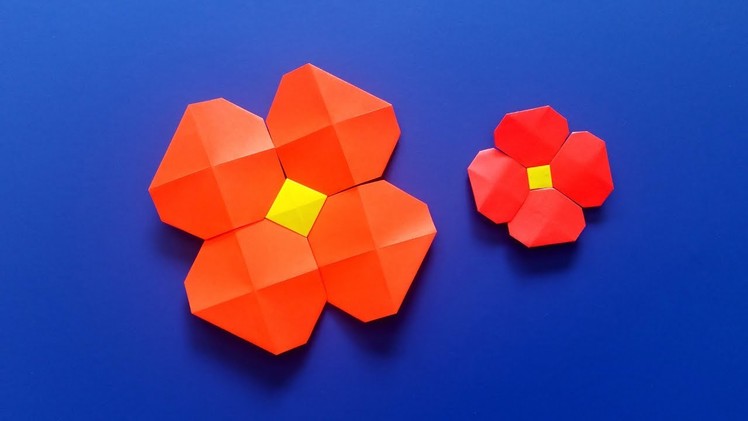 Very Easy Origami Flower with Origami Pixels - Paper Crafts and DIY Tutorial