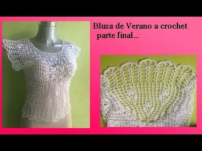 Blusa de verano a crochet con mini hojas (parte final)