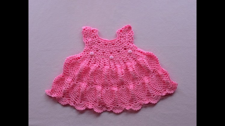 Crochet baby dress.tutorial.pinky pie crochet baby dress part 1