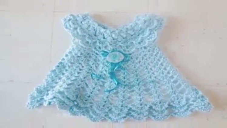 CROCHET BABY DRESS. VESTIDO A CROCHE PARA BEBE (FULL VIDEO)