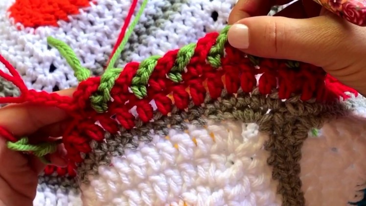 Crochet Candy Cane Border