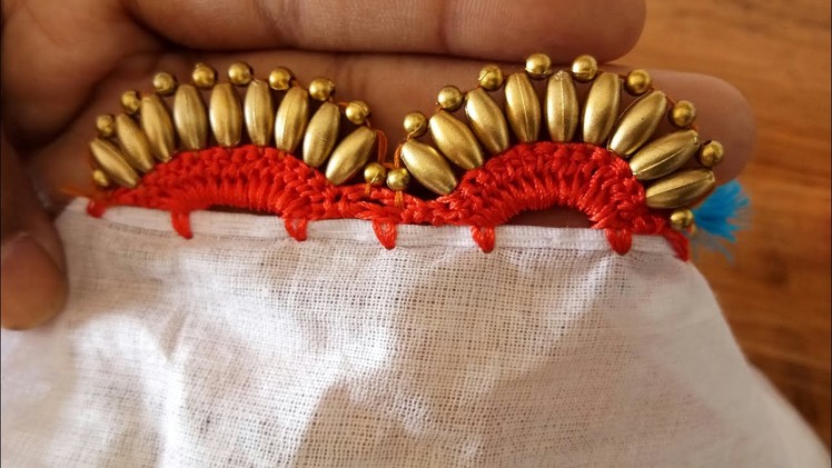 Crochet double arch with beads 2 ( 2 row with only beads)