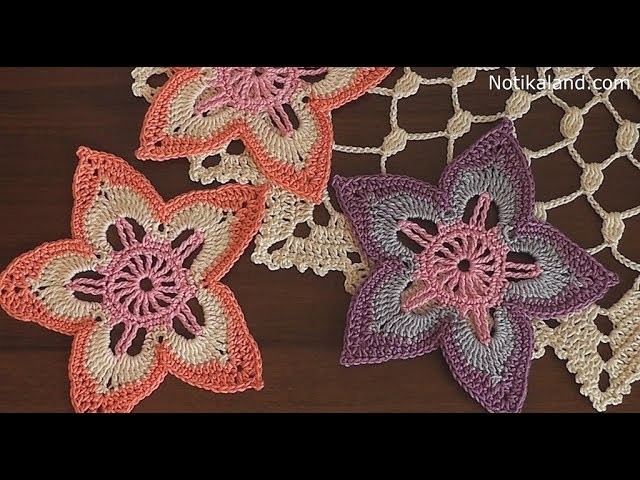 Crochet Flower #8 Tutorial Part 1 irish crochet flowers free patterns