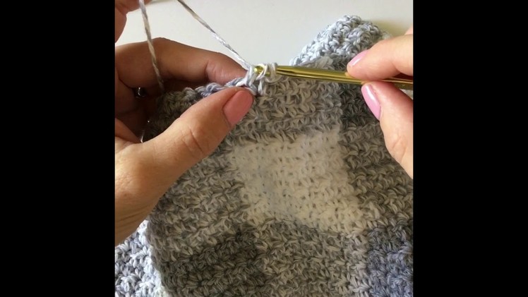 Crochet Gingham in Grey