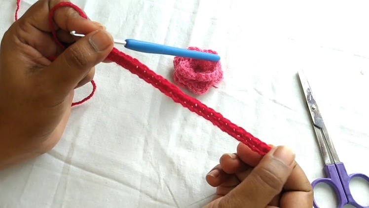 Crochet Rose flower-very easy-in Hindi