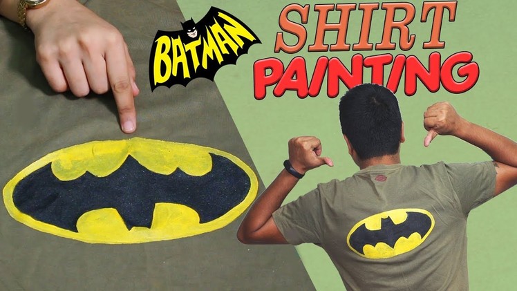 DIY Batman T-Shirt Painting at Home | how to paint batman logo on t shirt