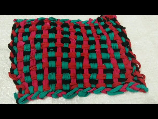 DIY beautiful mat without Needle and crochet बिना सुई या करोशिये के आसन या पायदान बनाना