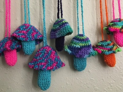 DIY Crochet Mushroom Lighter Holders