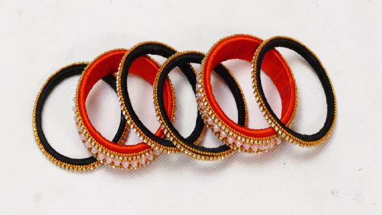 DIY || how to make designer bridal silk thread bangles at home || designer bridal bangles
