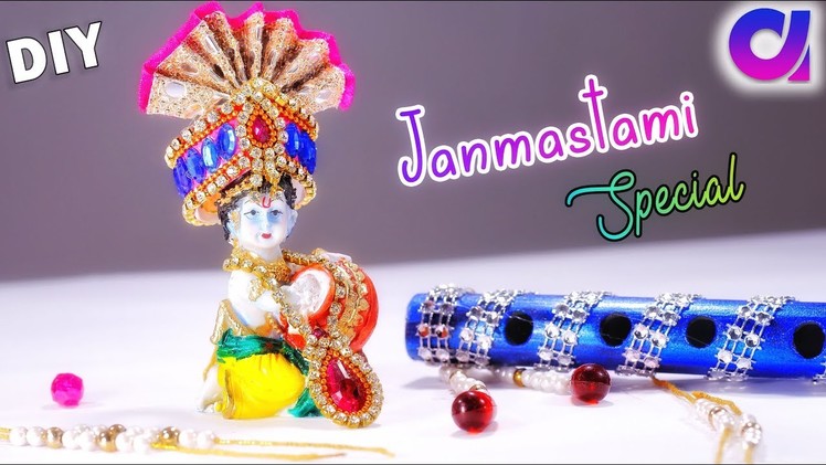 Diy ideas | how to make Pagri, Jewellery And Flute for bal gopal at home | Janmashtami | Artkala 268