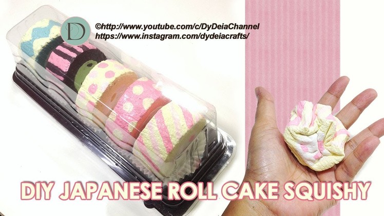 DIY JAPANESE ROLL CAKE SQUISHY HANDMADE~ Cara membuat squishy  Bolu Gulung Jepang