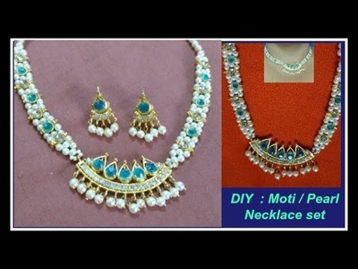 DIY | Necklace Beads with Loreals | Designer Necklace set | Pearl set |How to make necklace at home.