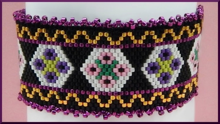 DIY Peyote stitch | Blumen Perlenarmband | Schmuck | Beaded flower bracelet | Beadwork
