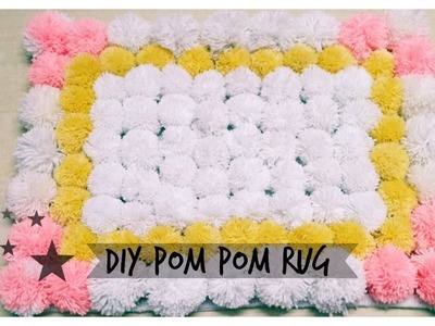 DIY Pom Pom Rug || How to make a pom pom rug ||