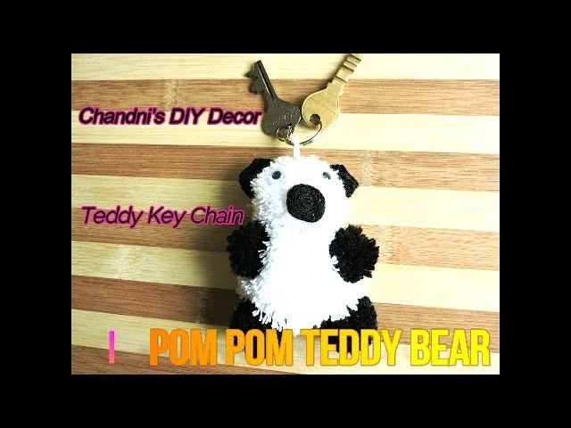 DIY Pom Pom Teddy bear | Pom Pom Teddy Key Chain | How to Make Yarn Craft | Easy Yarn Craft .