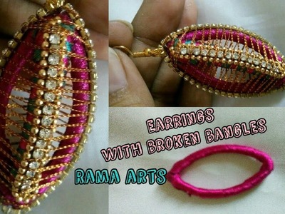 Earrings making with broken bangles | How to make this earrings | jewellery tutorials