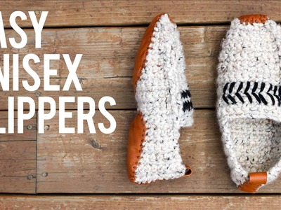 Easy Crochet Men's.Women's Slippers - Free Pattern!