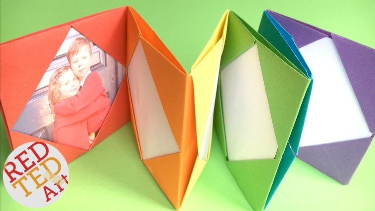 Easy RAINBOW Origami Photo Album DIY - Mini Photo Album DIY