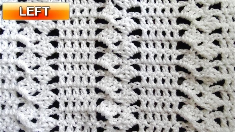 Fancy Blocks Crochet Stitch - Left Handed Crochet Tutorial