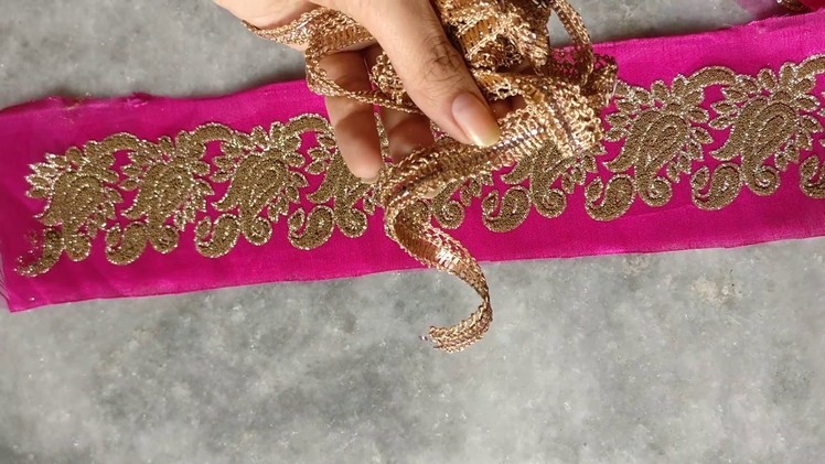 How To Attach Fabric Inside Net Lace And How to Design your saree.