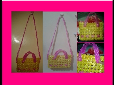HOW TO CREATE HANDY CUTE BAG made by recyclable softdrinks plastic straw PART 2