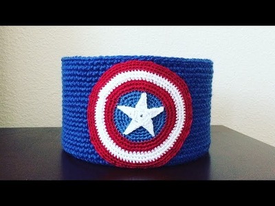 How To Crochet A Captain America Storage Basket, Lilu's Handmade Corner Video # 160