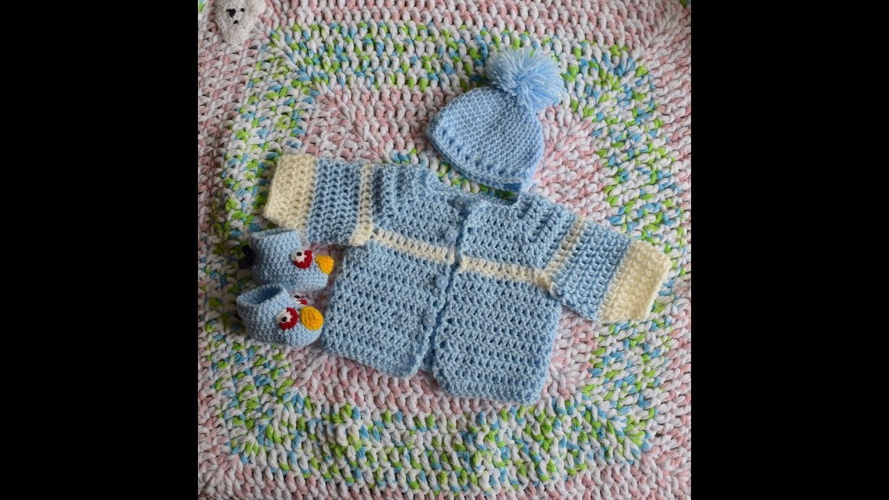newborn-baby-cardigan-crochet-pattern-v-stitch-sweater-tutorial-youtube