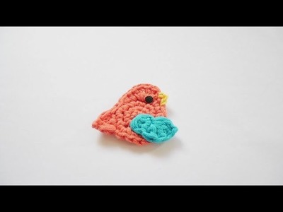 How to crochet little bird applique