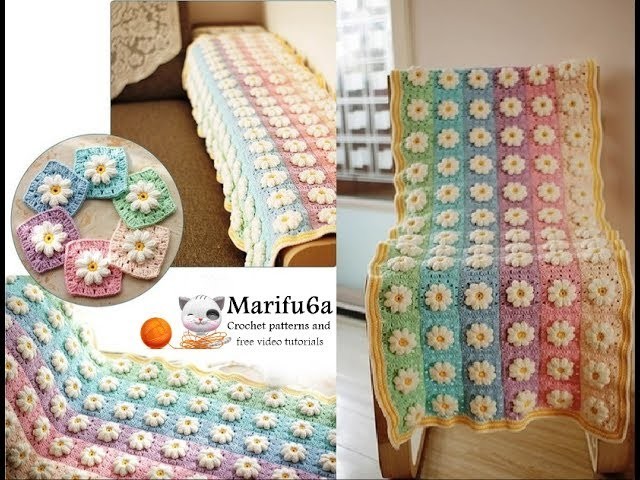 How to crochet rainbow afghan blanket free easy pattern tutorial for begginer