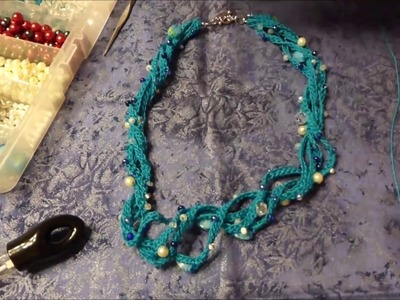 How to crochet with beads, make a crochet necklace